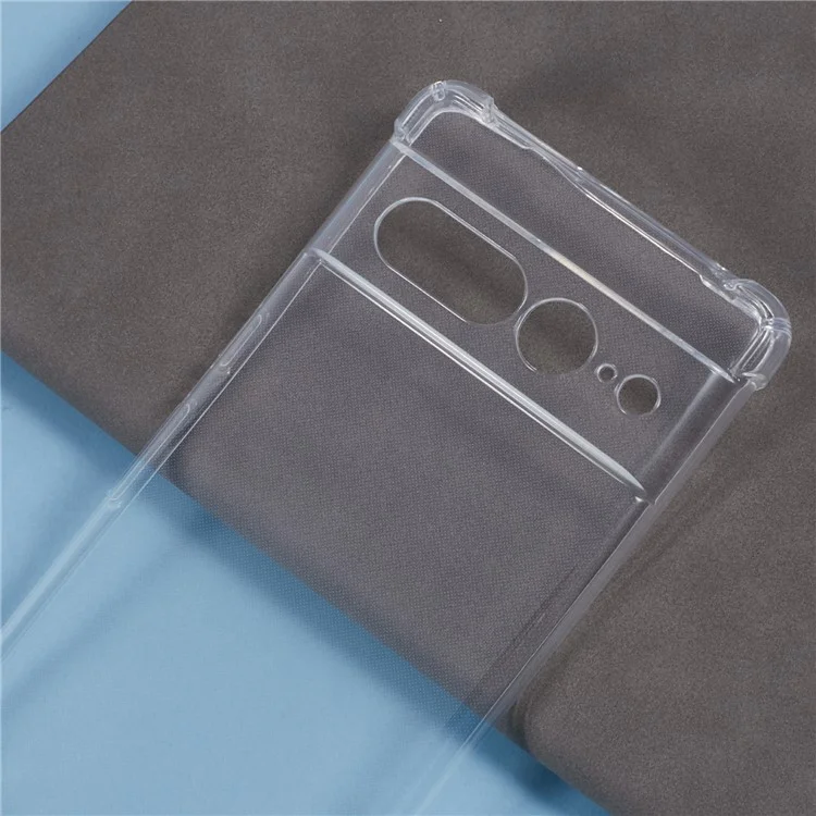 Для Google Pixel 7 Pro 5G Case Arembleced Corner TPU Clear Cay Cover с Lanyard
