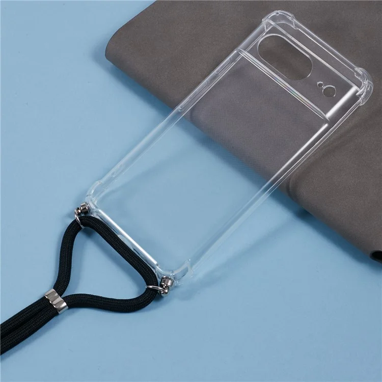 Для Google Pixel 8 Case Arembled Corner TPU Clear Cay Cover с Lanyard