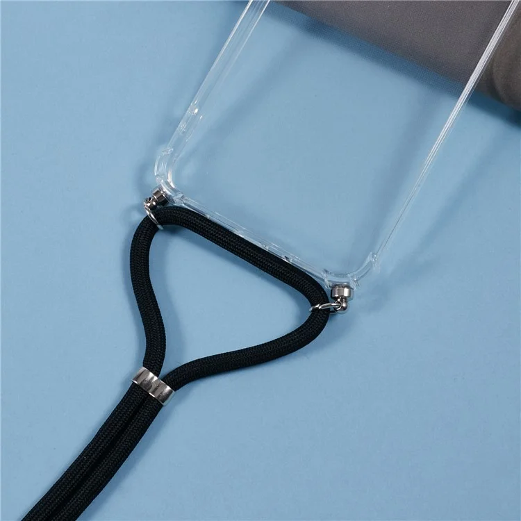 For Samsung Galaxy A16 5G / A16 4G Case Reinforced Corner TPU Clear Phone Cover with Lanyard