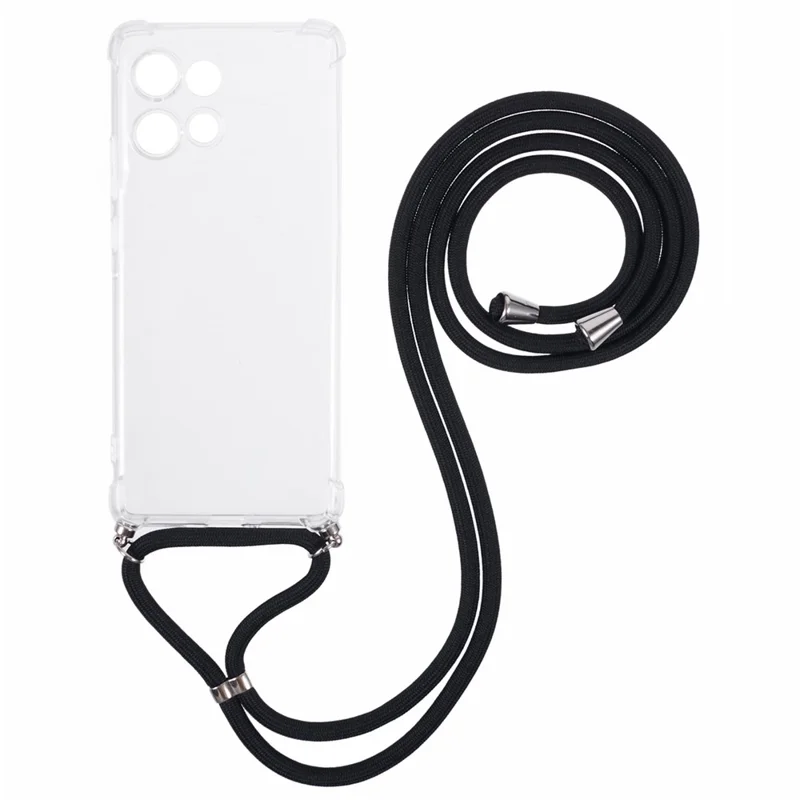 Per Motorola Edge 50 5G Case Rinforzo Angoli TPU Custodia Telefonica Trasparente con Cordino