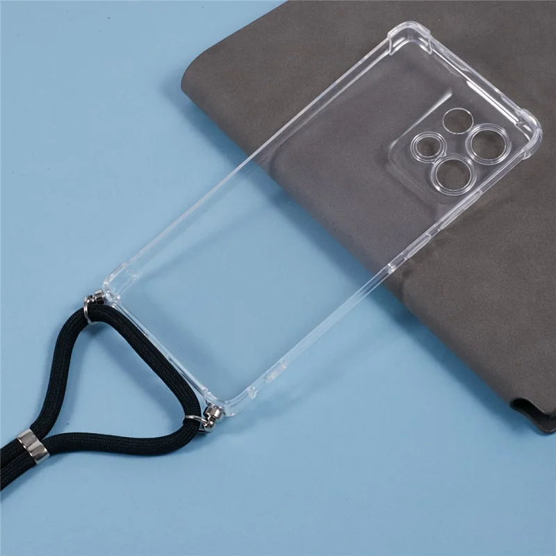 Per Motorola Edge 50 5G Case Rinforzo Angoli TPU Custodia Telefonica Trasparente con Cordino
