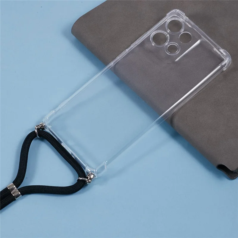Per Motorola Edge 50 5G Case Rinforzo Angoli TPU Custodia Telefonica Trasparente con Cordino