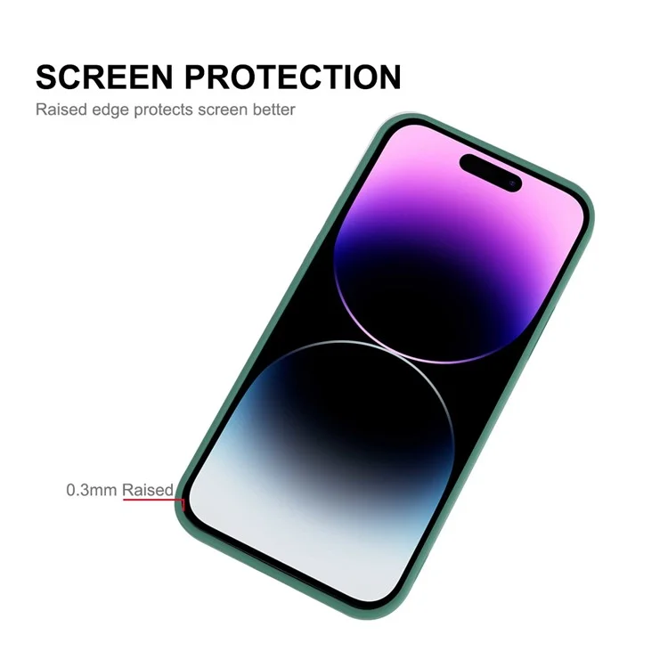 ENKAY HAT PRINCE Per iPhone 14 Pro Liquid Silicone Flessibile Anti-caduta Case Colore Solido Fotocamera Lens Taglio Preciso Custodia per Telefono - Verdastro