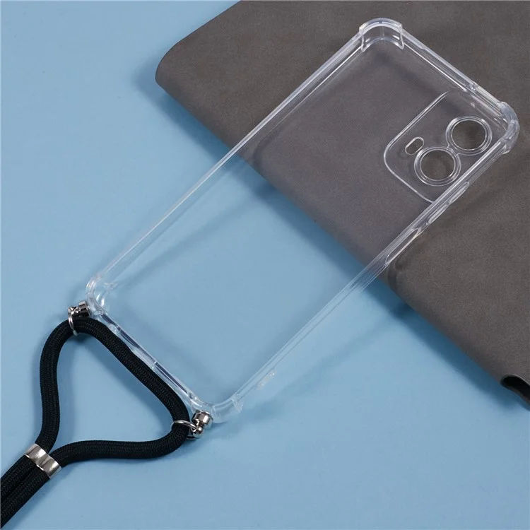 Per Motorola Moto G45 5G / G34 5G Case Rinforzato Coperchio Telefonico Clear Clear Con Cordino