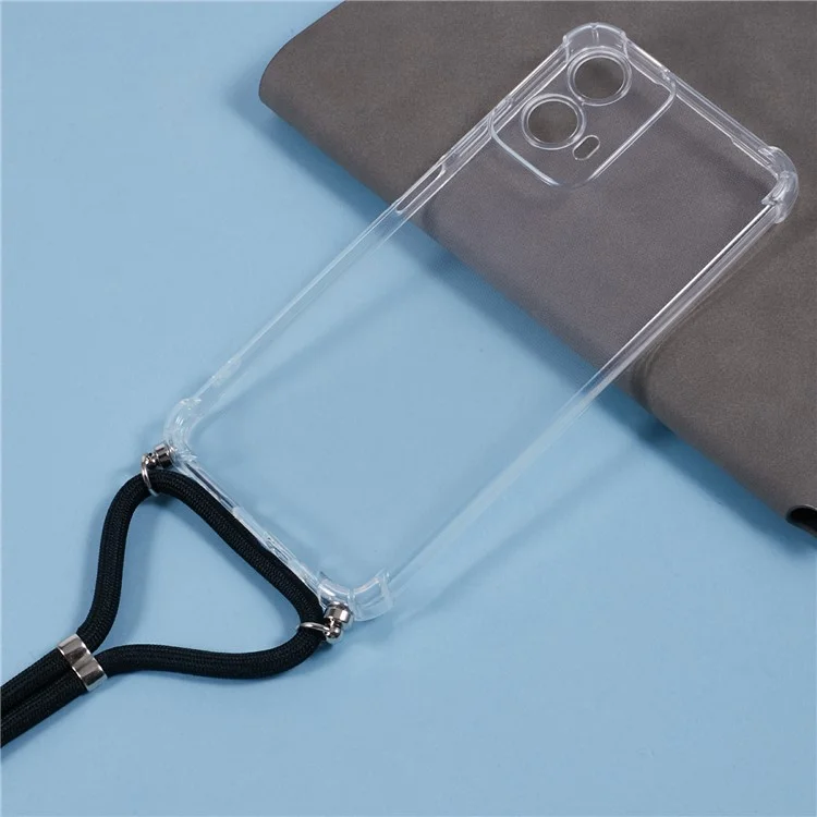 Per Motorola Moto G45 5G / G34 5G Case Rinforzato Coperchio Telefonico Clear Clear Con Cordino