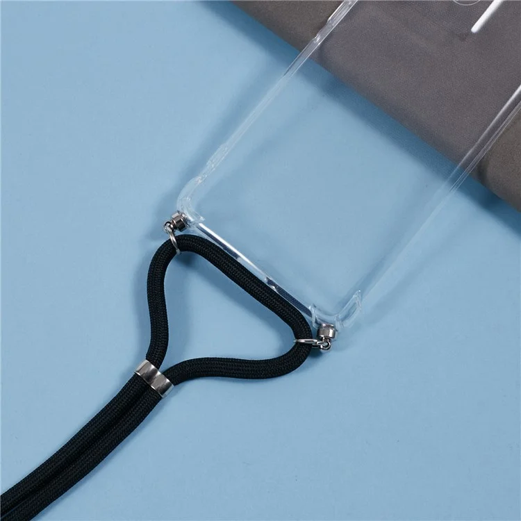 For Motorola Edge 50 Pro 5G Case Reinforced Corner TPU Clear Phone Cover with Lanyard