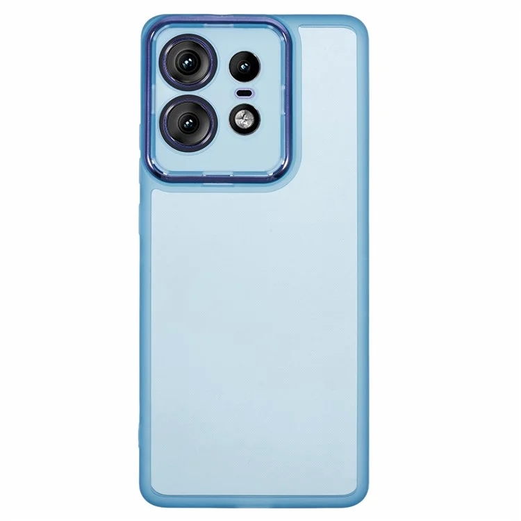 DKSM-Serie für Motorola Edge 50 Pro 5G Gehäuse Galvanisierter Kamerarahmen TPU-Telefonabdeckung - Transparentes Blau