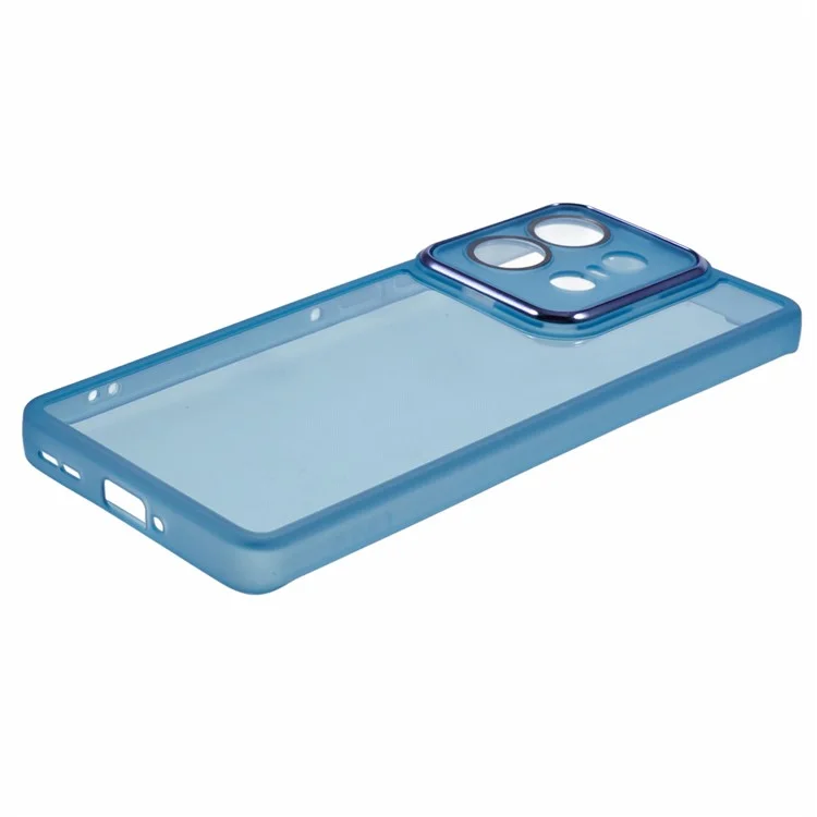 DKSM-Serie für Motorola Edge 50 Pro 5G Gehäuse Galvanisierter Kamerarahmen TPU-Telefonabdeckung - Transparentes Blau