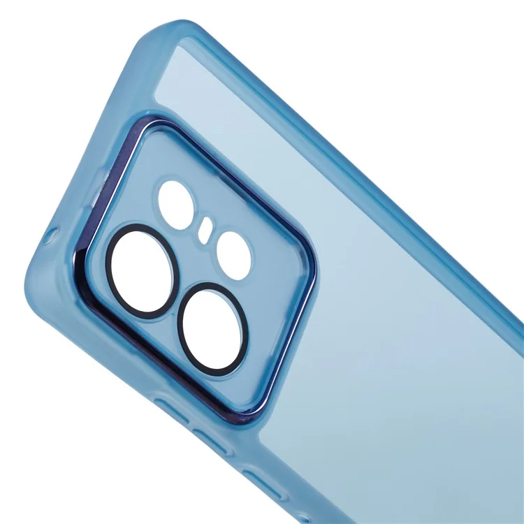 DKSM-Serie für Motorola Edge 50 Pro 5G Gehäuse Galvanisierter Kamerarahmen TPU-Telefonabdeckung - Transparentes Blau