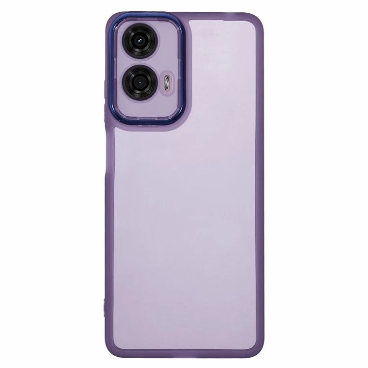 Серия DKSM Для Motorola Moto G24 4G Case Case Case Case Crame Rame Camer Tpu Cover Phone - Прозрачный Фиолетовый