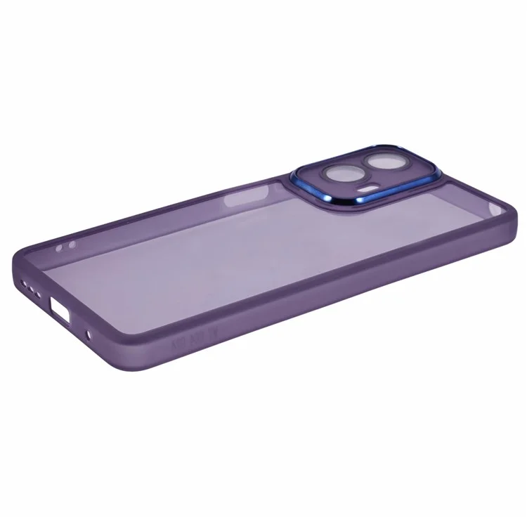 Серия DKSM Для Motorola Moto G24 4G Case Case Case Case Crame Rame Camer Tpu Cover Phone - Прозрачный Фиолетовый