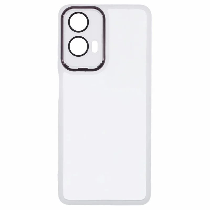 DKSM Series For Motorola Moto G24 4G Case Electroplated Camera Frame TPU Phone Cover - Transparent White