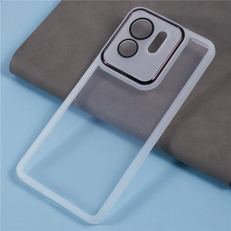 Série DKSM Para Motorola Edge 40 5G Caso Eletroplatou a Moldura da Moldura TPU Tampa - Branco Transparente