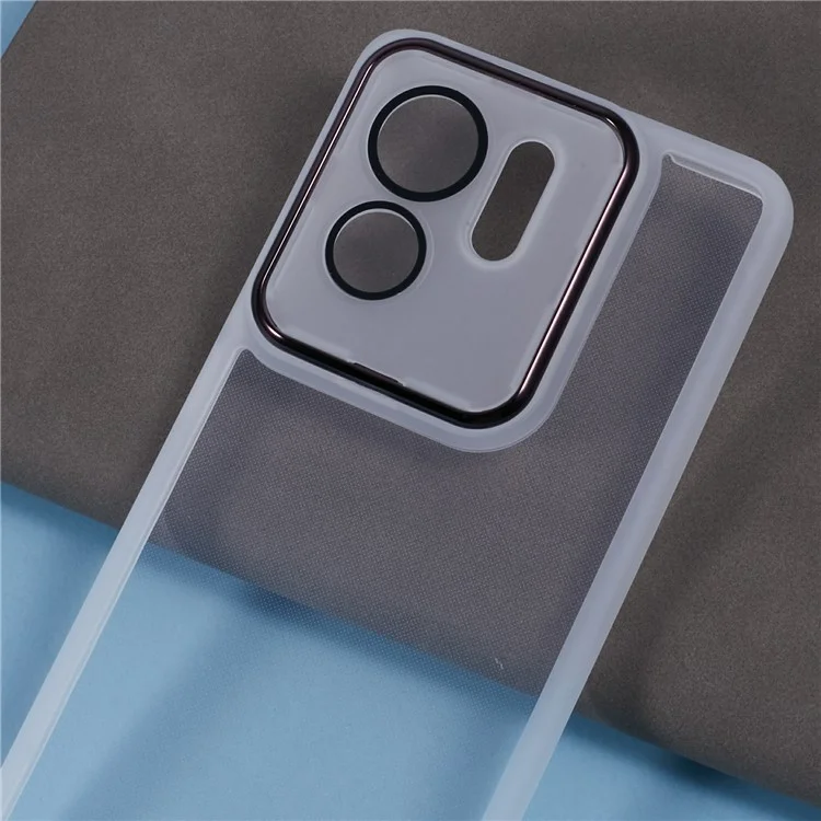 Série DKSM Para Motorola Edge 40 5G Caso Eletroplatou a Moldura da Moldura TPU Tampa - Branco Transparente