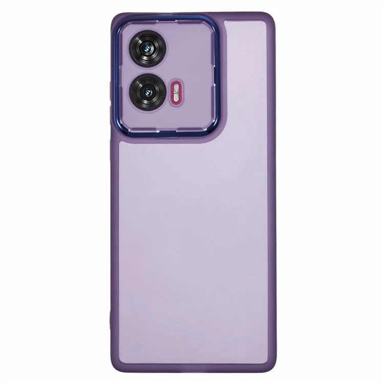 Serie DKSM Para Motorola Edge 50 Fusion 5G Case de la Cámara Electroplacada Marco de la Cámara TPU Cubierta Del Teléfono TPU - Morado Transparente