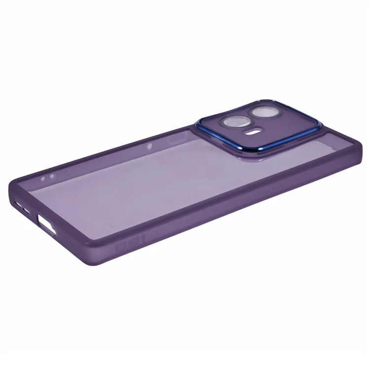 Serie DKSM Para Motorola Edge 50 Fusion 5G Case de la Cámara Electroplacada Marco de la Cámara TPU Cubierta Del Teléfono TPU - Morado Transparente