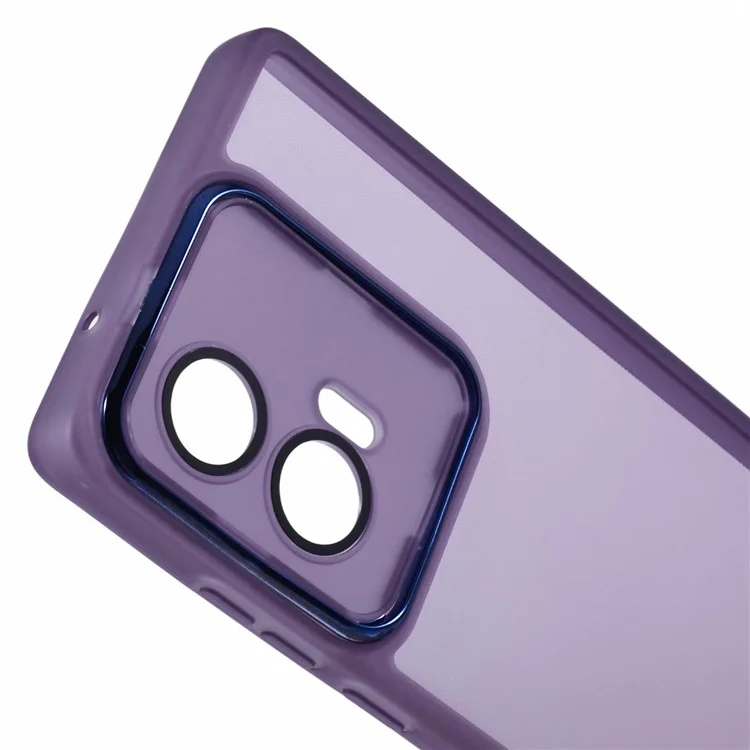 Serie DKSM Para Motorola Edge 50 Fusion 5G Case de la Cámara Electroplacada Marco de la Cámara TPU Cubierta Del Teléfono TPU - Morado Transparente
