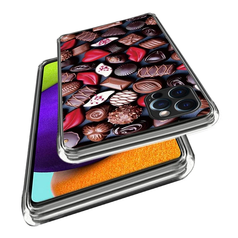 For iPhone 16 Pro Case Pattern Printed Shockproof TPU Phone Cover - Creative Chocolates