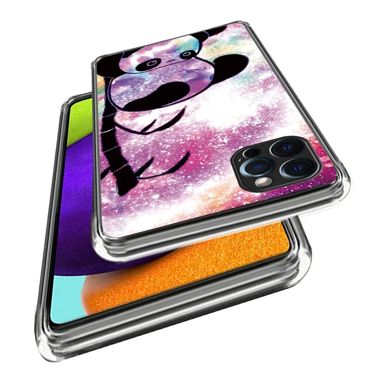 For iPhone 16 Pro Case Pattern Printed Shockproof TPU Phone Cover - Cute Panda