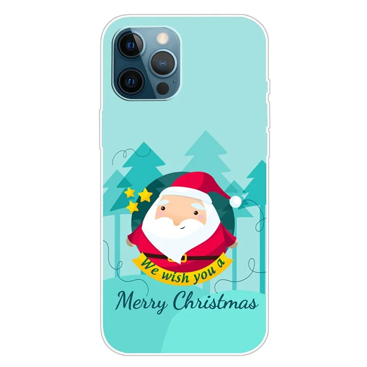 Funda para iPhone 16 Pro con diseño navideño, impresión suave de TPU y funda para teléfono - Papá Noel