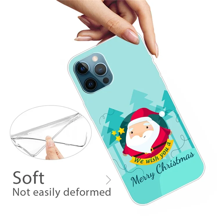 Funda para iPhone 16 Pro con diseño navideño, impresión suave de TPU y funda para teléfono - Papá Noel