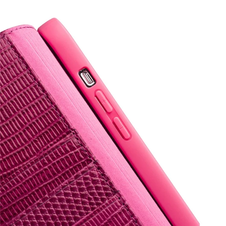 QIALINO For iPhone 14 Pro Max Genuine Leather Case Crocodile Texture Stand Wallet Folio Flip Phone Cover