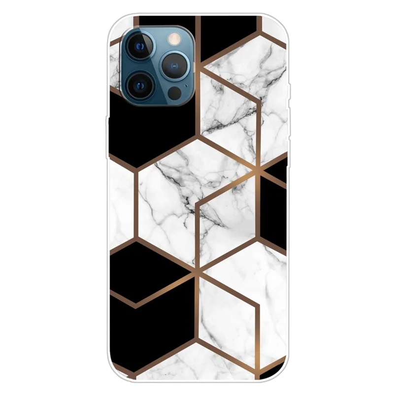 For iPhone 16 Pro Case Abstract Marble Pattern Printing TPU Phone Cover - Style A