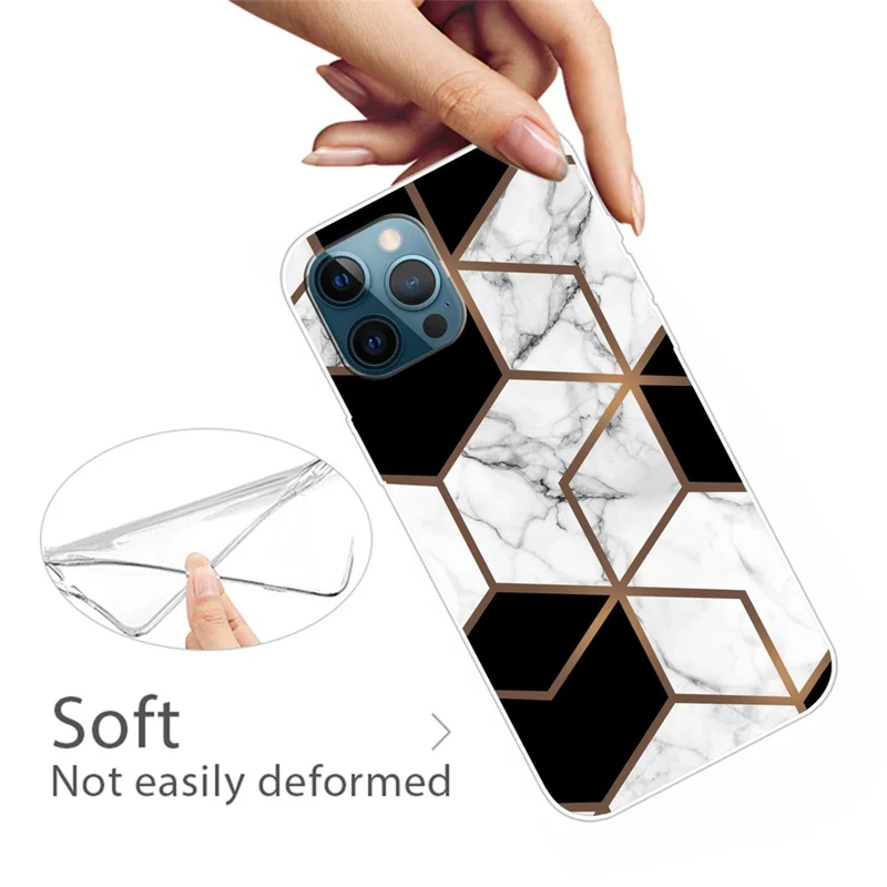 For iPhone 16 Pro Max Etui med Abstrakt Marmorprint i TPU - Style A