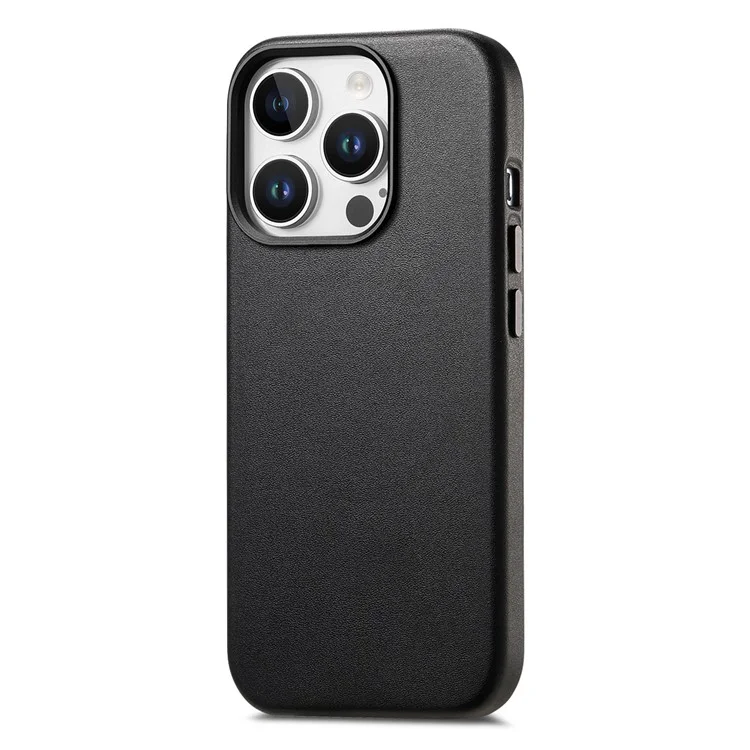 Per Iphone 16 Pro Max Case in Pelle+copertina Per Telefoni Shock Tpu Con Bottoni di Metallo - Nero