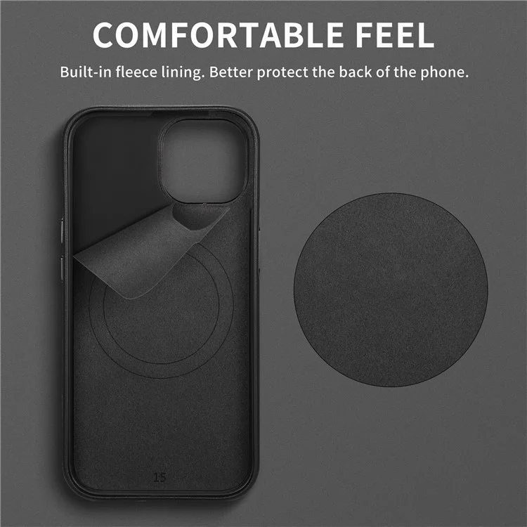 Per Iphone 16 Pro Max Case in Pelle+copertina Per Telefoni Shock Tpu Con Bottoni di Metallo - Nero