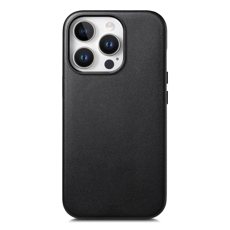 Per Iphone 16 Pro Max Case in Pelle+copertina Per Telefoni Shock Tpu Con Bottoni di Metallo - Nero
