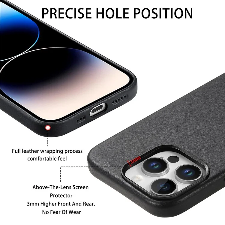 Per Iphone 16 Pro Max Case in Pelle+copertina Per Telefoni Shock Tpu Con Bottoni di Metallo - Nero