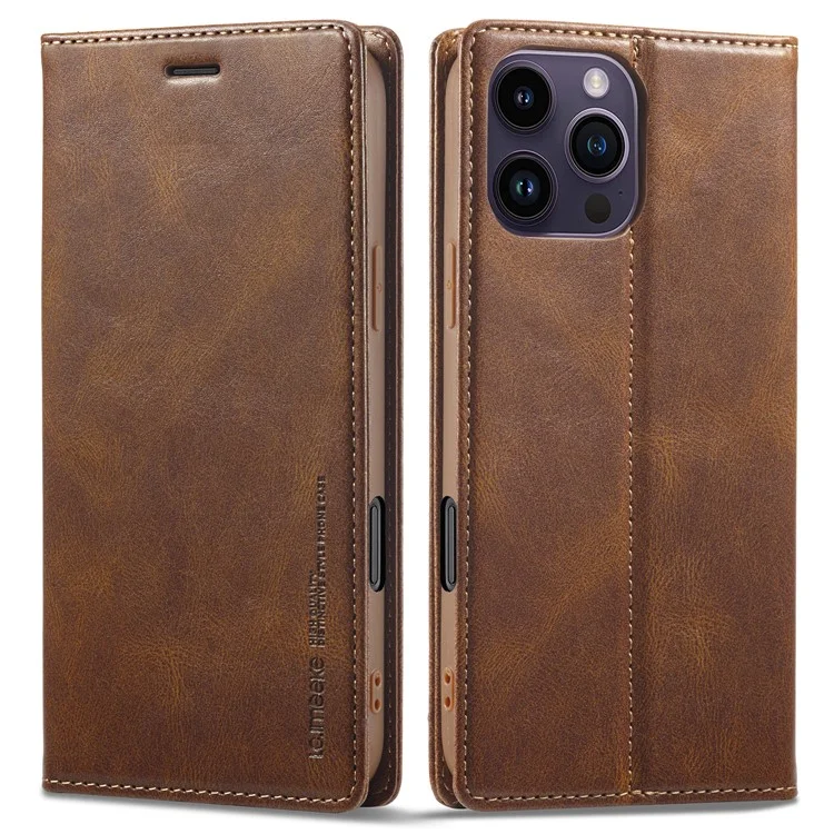 Lc. Imeeke Für Iphone 16 Pro Leather Hülle RFID -blocking -karten -slots Telefonabdeckung - Braun