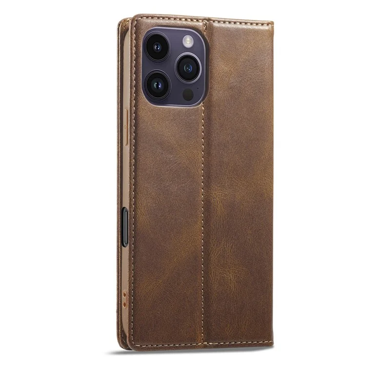 Lc. Imeeke Für Iphone 16 Pro Leather Hülle RFID -blocking -karten -slots Telefonabdeckung - Braun