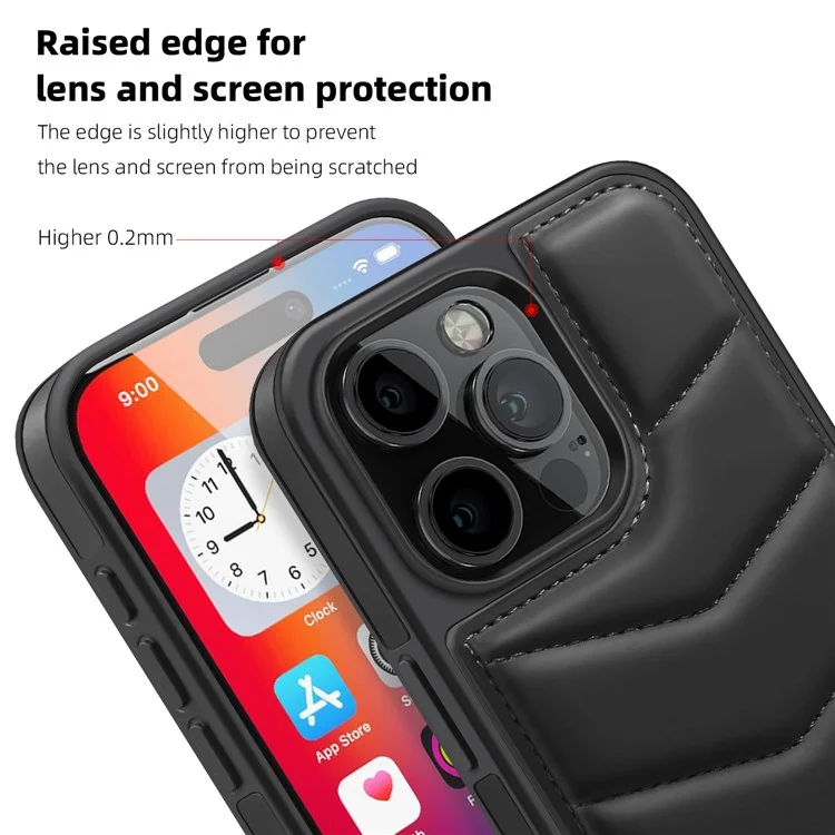 Für Iphone 16 Pro Magnetic Phone Case RFID Blocking Card Slot Leder -back -telefonabdeckung - Schwarz