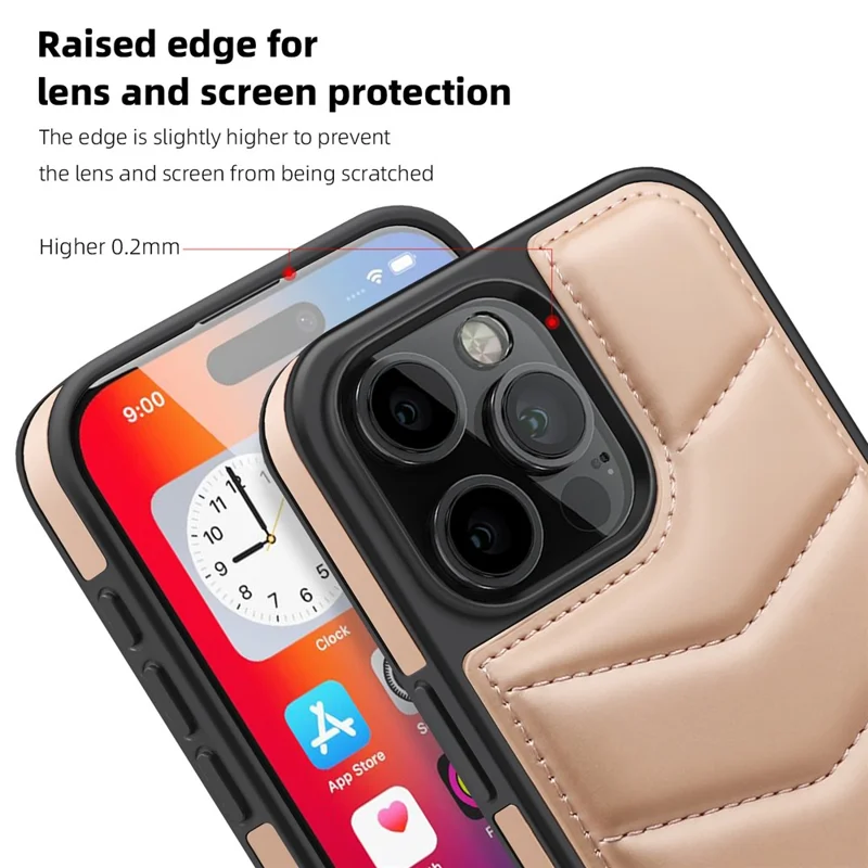 For iPhone 16 Pro Max Case Compatible with MagSafe RFID Blocking Card Slot Leather Back Cover - Pink