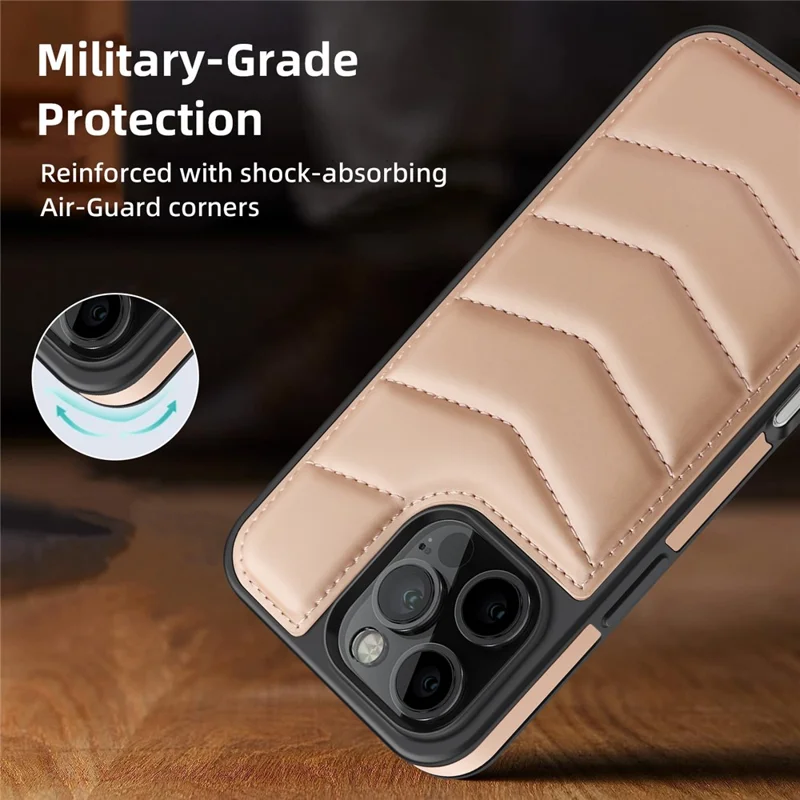 For iPhone 16 Pro Max Case Compatible with MagSafe RFID Blocking Card Slot Leather Back Cover - Pink