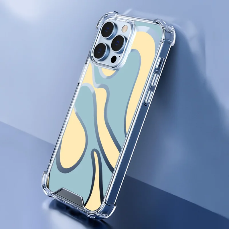 Für Das Iphone 16 Pro -hülle Farbenfrohe Wellenmuster Druck Soft TPU+PC -telefonabdeckung - Stil E