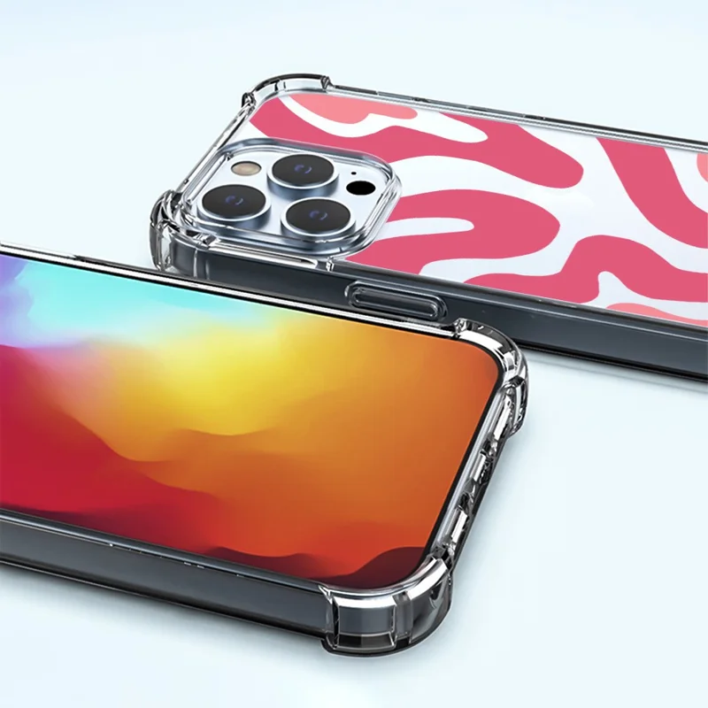 Für Das Iphone 16 Pro -hülle Farbenfrohe Wellenmuster Druck Soft TPU+PC -telefonabdeckung - Stil E