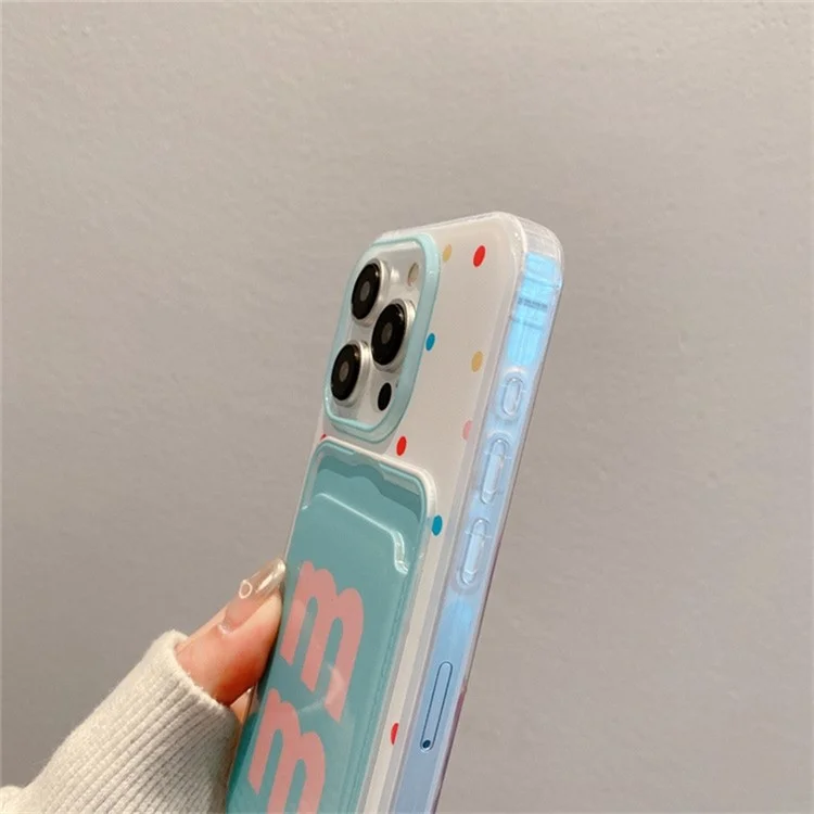 Pour Iphone 16 Pro Max Case Creative Wrist Strap Carte TPU Téléphone TPU Couverture - Green MM