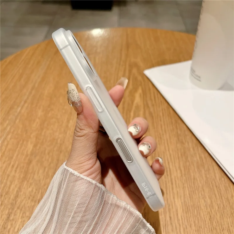 For iPhone 16 Case Corrugated Design Hard PC Phone Cover - Transparent