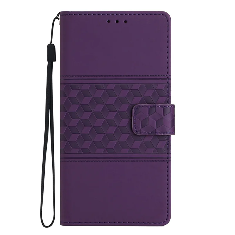 For Google Pixel 9 Pro XL Case Rhombus Leather Horizontal Flip Phone Cover - Purple