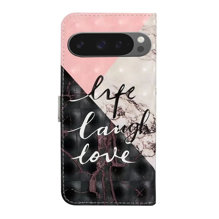 Для Google Pixel 9 Pro XL Case 3D Creative Pattern PU - Трехцветный Мрамор