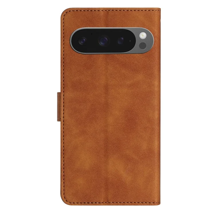 Для Google Pixel 9 Pro XL Case Imprinted Butterfly Leather Wallet Cover Phone - Коричневый