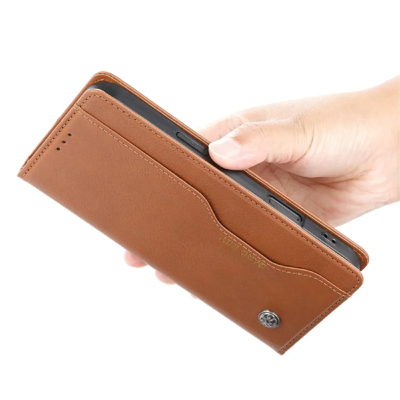 For iPhone 16 Cell Phone Case Magnetic Closing PU Leather Stand Cover - Black