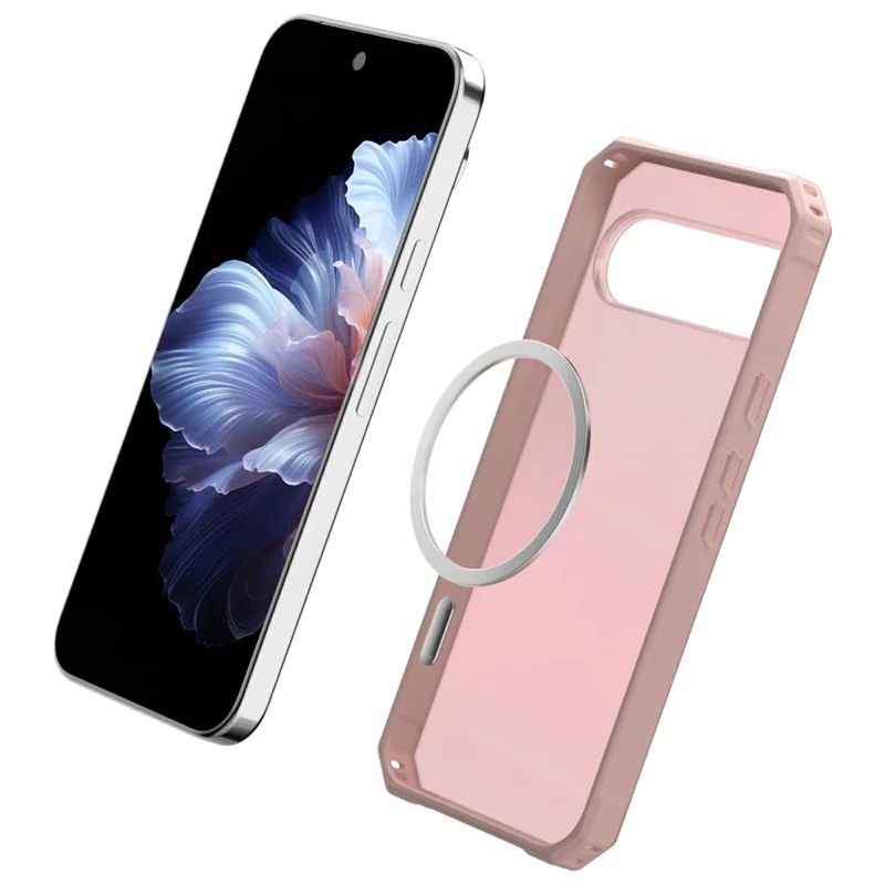 For Google Pixel 9 Pro XL Magnetic Case Protective TPU+PC Hybrid Phone Cover - Light Pink