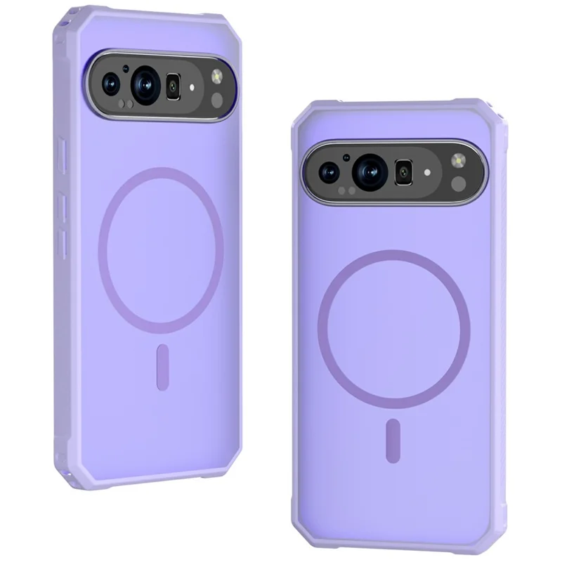 For Google Pixel 9 Pro XL Magnetic Case Protective TPU+PC Hybrid Phone Cover - Light Purple