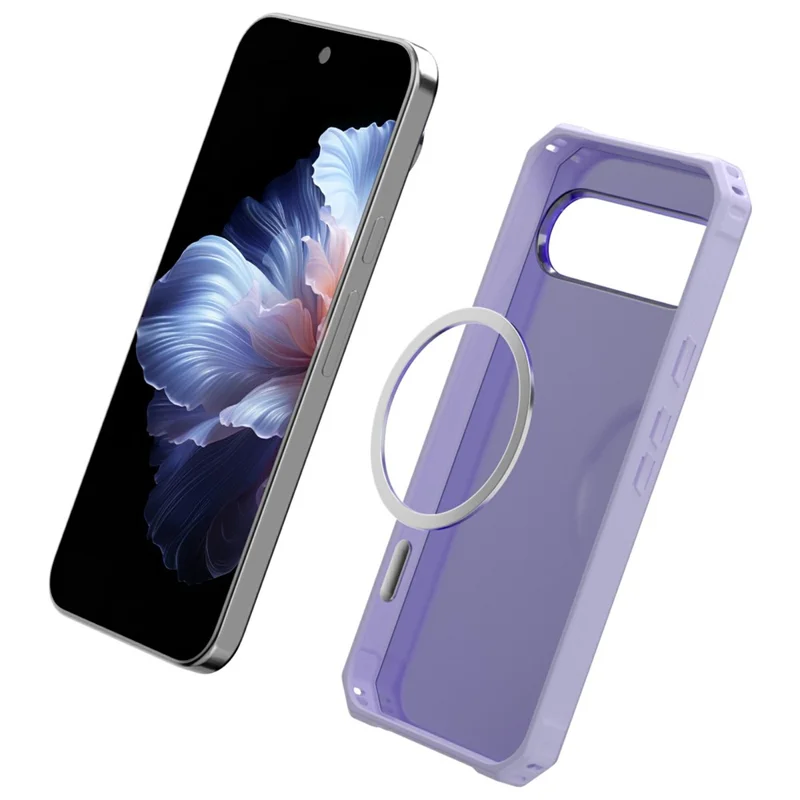 For Google Pixel 9 Pro XL Magnetic Case Protective TPU+PC Hybrid Phone Cover - Light Purple