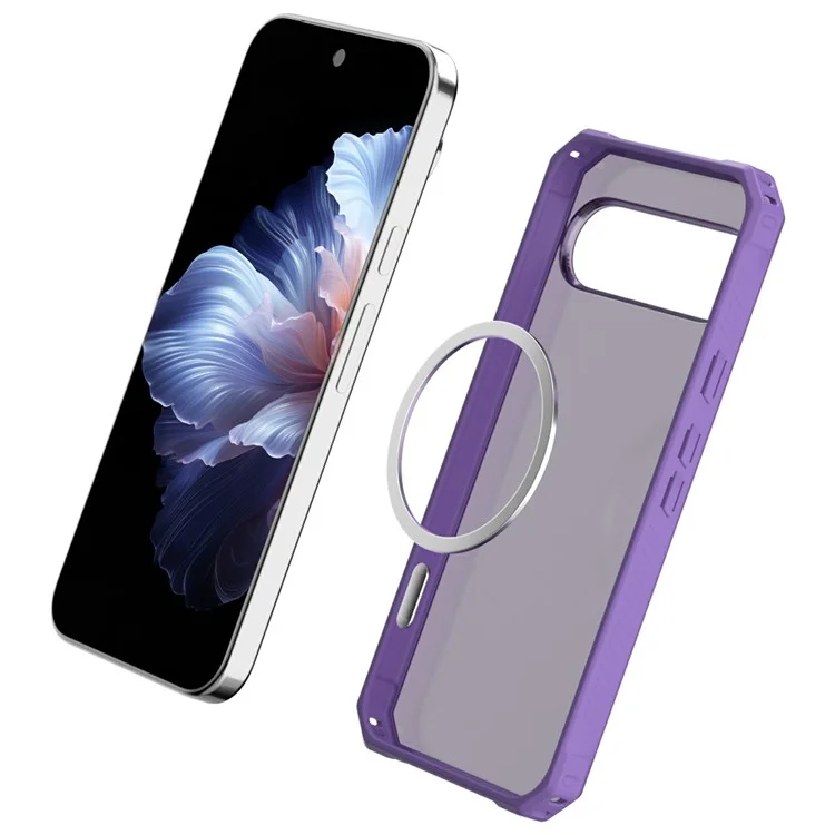 Для Google Pixel 9 / 9 Pro Case, Совместим с Гибридной Телефонной Крышкой Magsafe TPU+PC - Темно -фиолетовый