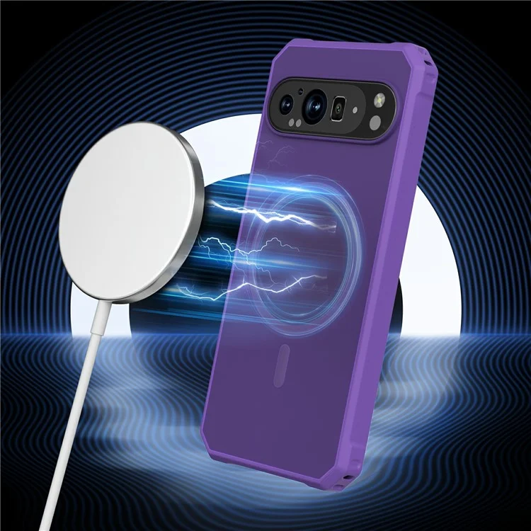 Для Google Pixel 9 / 9 Pro Case, Совместим с Гибридной Телефонной Крышкой Magsafe TPU+PC - Темно -фиолетовый
